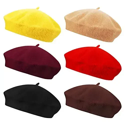 Anteer 6 dona junli beret shlyapa Frantsuzcha uslubdagi shapkalar Moda ayollar beretlari Ayollar qizlar uchun beret shapkalari - Modazone