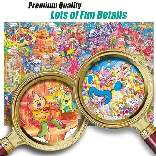 Antelope 2 in 1 1000 Piece Puzzle Bundle - Catndyland - Mushuk qasri bilan 1000 dona jumboq - 4