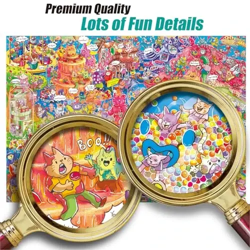 Antelope 2 in 1 1000 Piece Puzzle Bundle - Catndyland - Mushuk qasri bilan 1000 dona jumboq - 4