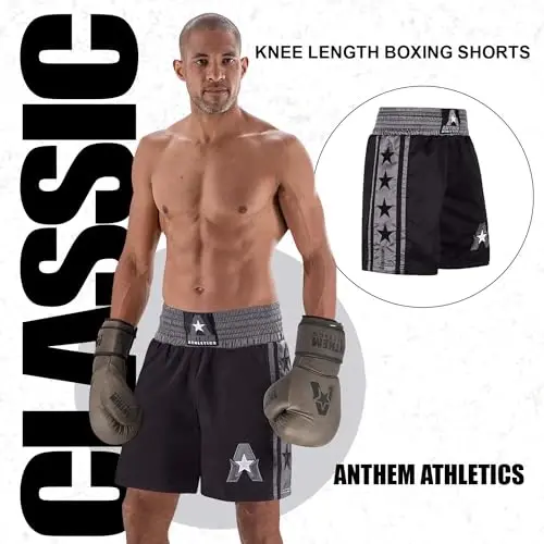 Anthem Athletics Classic Boxing Shorts Men, Women & Youth | Lightweight Boxing Trunks, Comfortable Fit, Durable Construction, Built for Training & Competition, At-Knee Length - 3