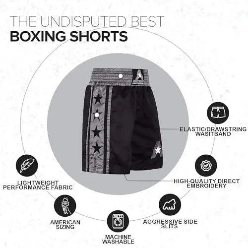 Anthem Athletics Classic Boxing Shorts Men, Women & Youth | Lightweight Boxing Trunks, Comfortable Fit, Durable Construction, Built for Training & Competition, At-Knee Length - 5