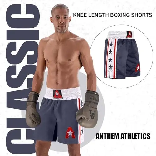 Anthem Athletics Classic Boxing Shorts Men, Women & Youth | Lightweight Boxing Trunks, Comfortable Fit, Durable Construction, Built for Training & Competition, At-Knee Length - 3