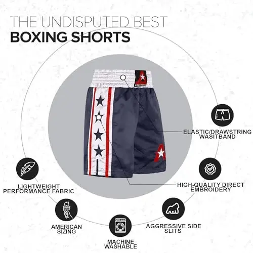 Anthem Athletics Classic Boxing Shorts Men, Women & Youth | Lightweight Boxing Trunks, Comfortable Fit, Durable Construction, Built for Training & Competition, At-Knee Length - 5