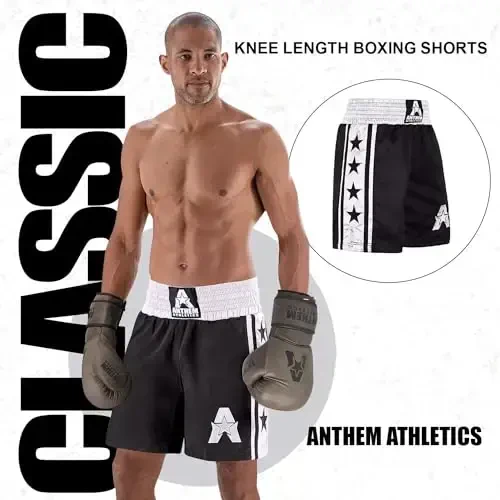 Anthem Athletics erkaklar va ayollar uchun klassik boks shortilari - Mashinada yuvish mumkin bo'lgan bokser trus kostyumi Muay Thai - ANTHEM ATHLETICS (1)