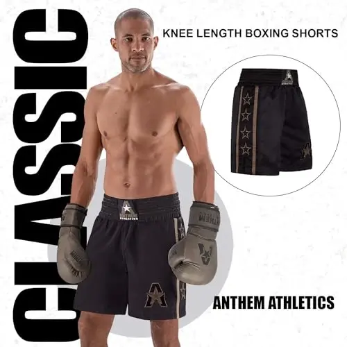Anthem Athletics erkaklar va ayollar uchun klassik boks shortlari - Mashinada yuvish mumkin bo'lgan bokschilar Kostyum Muay Thai - 3