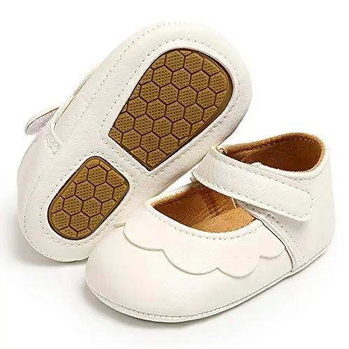Antheron Baby Girls Mary Jane Flats kamonchali sirpanmaydigan chaqaloq birinchi qadam qo'yuvchi malika ko'ylak poyabzallari - ANTHERON