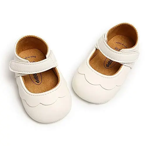 Antheron Baby Girls Mary Jane Flats kamonchali sirpanmaydigan chaqaloq birinchi qadam qo'yuvchi malika ko'ylak poyabzallari - 4