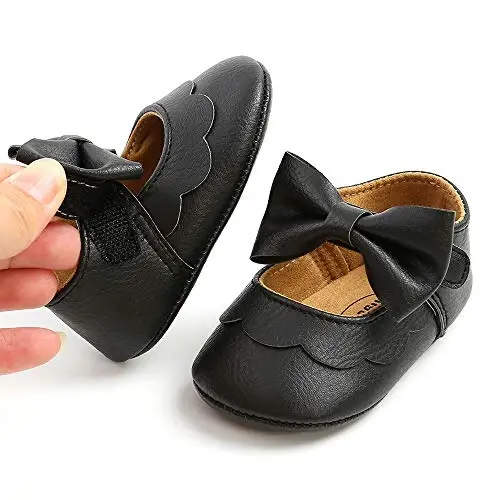Antheron Baby Girls Mary Jane Flats kamonchali sirpanmaydigan chaqaloqlar uchun birinchi qadamlar malika ko'ylak poyabzallari - 5