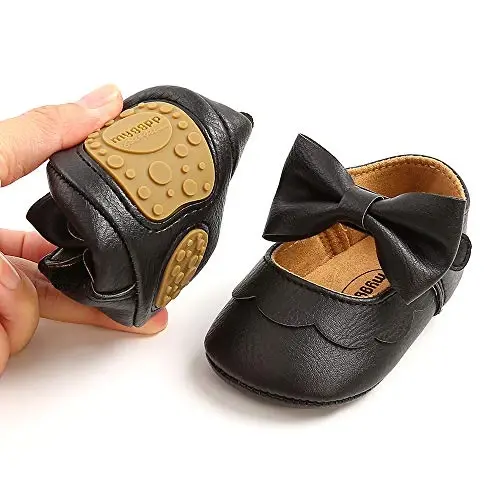 Antheron Baby Girls Mary Jane Flats kamonchali sirpanmaydigan chaqaloqlar uchun birinchi qadamlar malika ko'ylak poyabzallari - 6