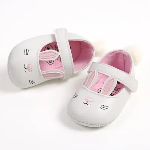 Antheron Baby Girls Mary Jane Flats Soft Sole Infant Moccasins Floral Sparkly Toddler Princess Dress Shoes - 6