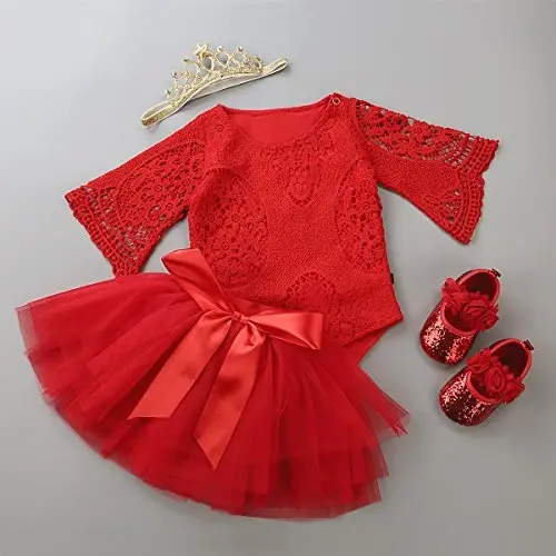 Antheron Baby Girls Mary Jane Flats Soft Sole Infant Moccasins Floral Sparkly Toddler Princess Dress Shoes - 4