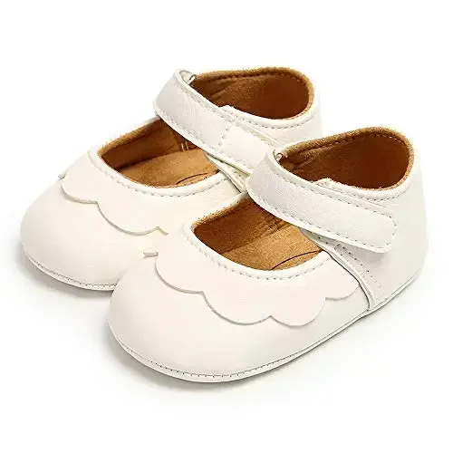 Antheron Baby Girls Mary Jane Flats with Bowknot Non-Slip Toddler First Walkers Princess Dress Shoes - 5