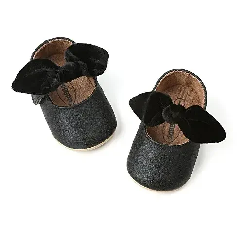 Antheron Baby Girls Mary Jane Flats with Bowknot Non-Slip Toddler First Walkers Princess Dress Shoes - 4