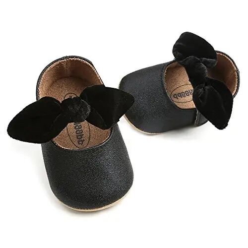 Antheron Baby Girls Mary Jane Flats with Bowknot Non-Slip Toddler First Walkers Princess Dress Shoes - ANTHERON