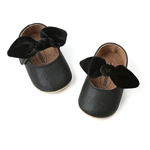 Antheron Baby Girls Mary Jane Flats with Bowknot Non-Slip Toddler First Walkers Princess Dress Shoes - 4
