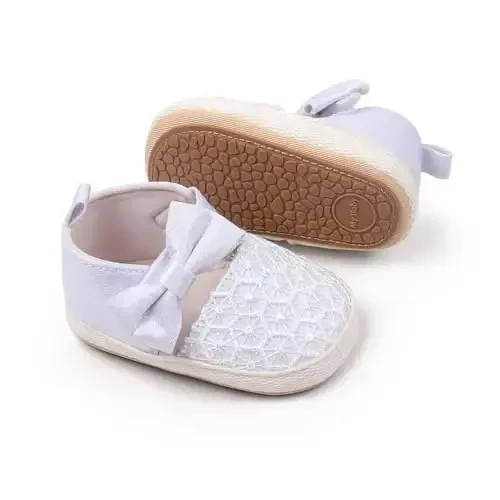 Antheron Baby Girls Mary Jane Flats Yumshoq taglikli chaqaloq mokasinlari Gullari yaltiroq yosh bolalar malika ko'ylak poyabzallari 