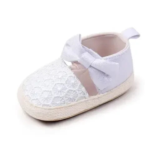 Antheron Baby Girls Mary Jane Flats Yumshoq taglikli chaqaloq mokasinlari Gullari yaltiroq yosh bolalar malika ko'ylak poyabzallari - 7