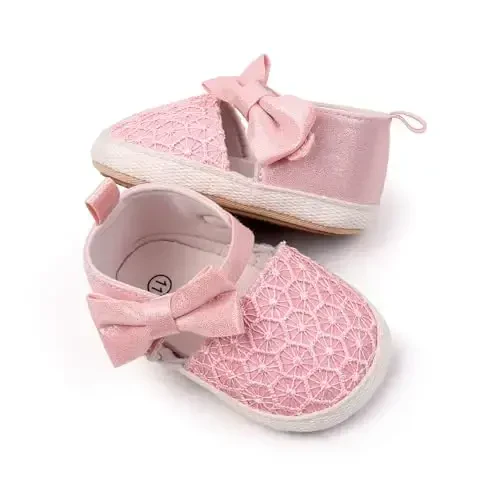 Antheron Baby Girls Mary Jane Flats Yumshoq Taglikli Go'dak Mokasin Gullari Yaltiroq Bolalar Bog'cha Malika Ko'ylak Poyabzallari - 4