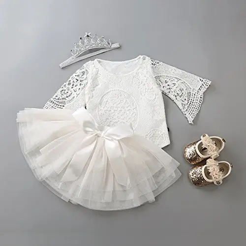 Antheron Baby Girls Mary Jane Flats Soft Sole Infant Moccasins Floral Sparkly Toddler Princess Dress Shoes - 6