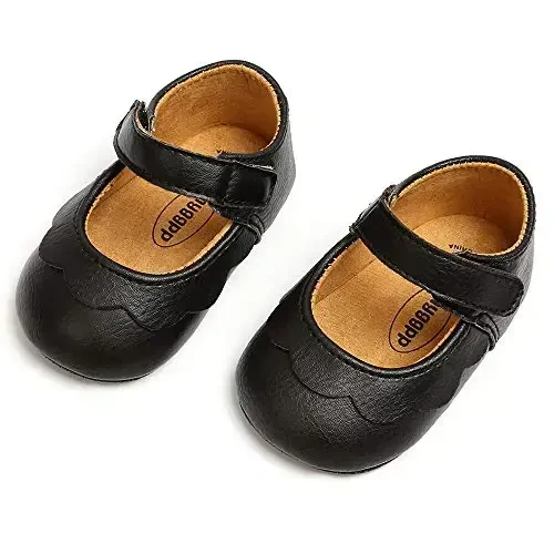 Antheron Baby Girls Mary Jane Flats with Bowknot Non-Slip Toddler First Walkers Princess Dress Shoes - 4