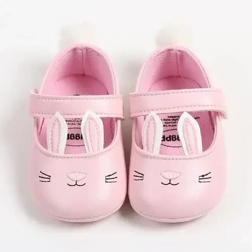 Antheron Baby Girls Mary Jane Flats Soft Sole Infant Moccasins Floral Sparkly Toddler Princess Dress Shoes - 6