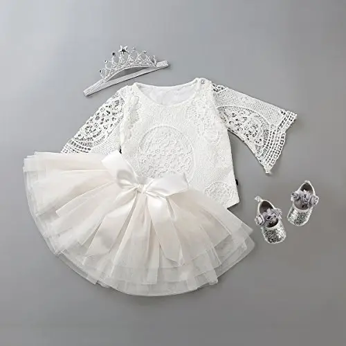 Antheron Baby Girls Mary Jane Flats Soft Sole Infant Moccasins Floral Sparkly Toddler Princess Dress Shoes - 6