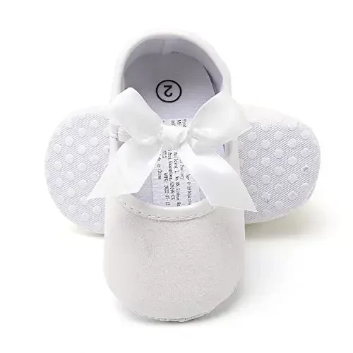 Antheron Baby Girls Mary Jane Flats Soft Sole Infant Moccasins Floral Sparkly Toddler Princess Dress Shoes 