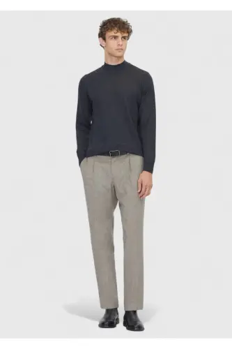 Anthracite Bateau Neck Straight Knit Wool Blend Sweater - RAMSEY (1)