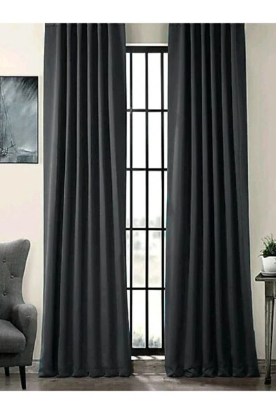 Anthracite Blackout 100% Blackout Plain Sewing Background Curtains - 5