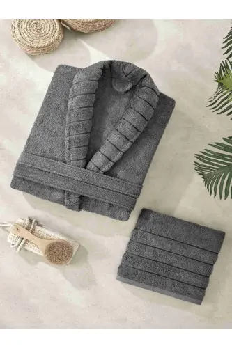 Anthracite Carla Towel Robe - Anthracite 