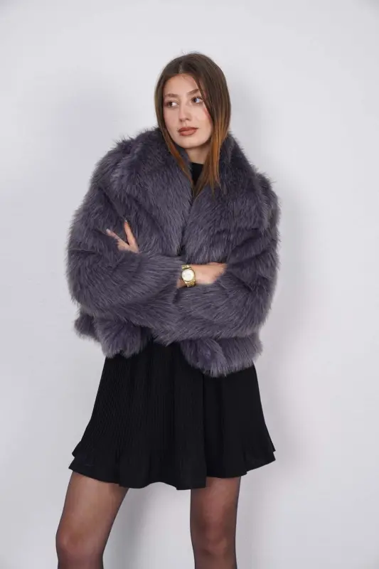Anthracite Color Premium Fur with Lining-ANTHRACITE - 3