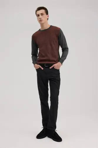 Anthracite Comfort Fit Canvas Pants - 1