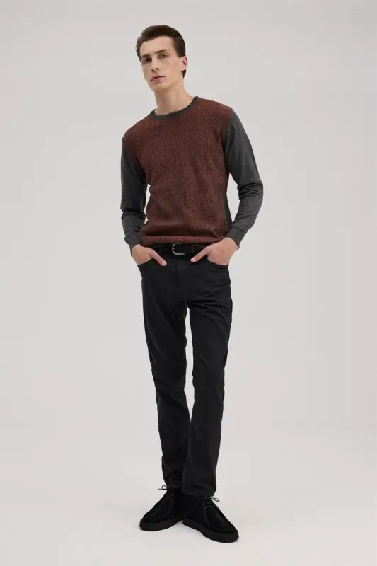 Anthracite Comfort Fit Canvas Pants - 1