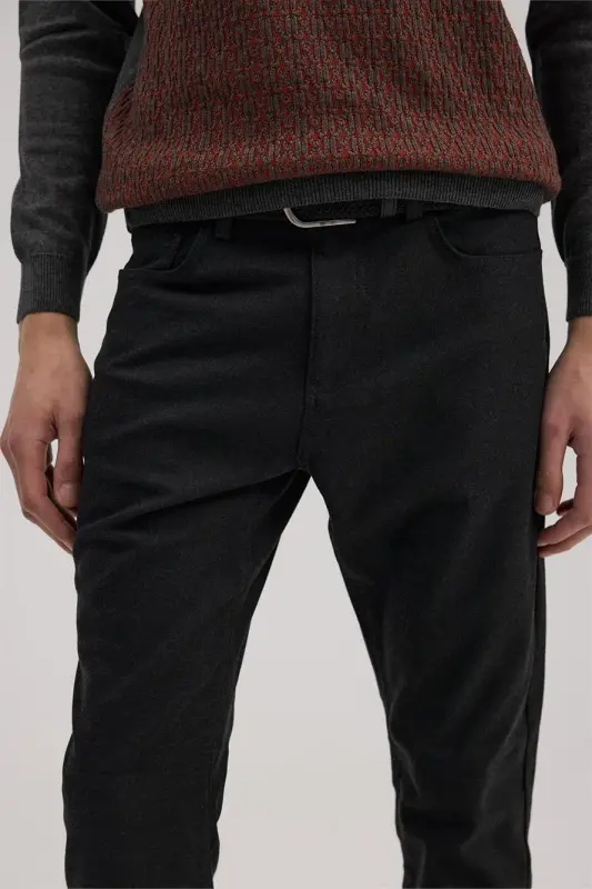 Anthracite Comfort Fit Canvas Pants - 3
