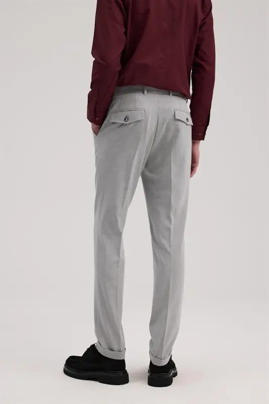 Anthracite Comfort Fit Double Leg Fabric Pants - 4