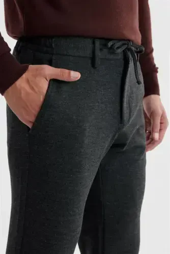 Anthracite Comfort Fit Elastic Waist Side Pocket Jogger Pant - 3