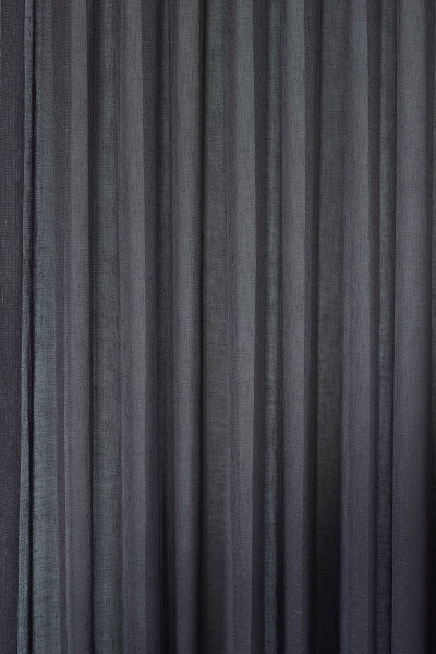 Anthracite Iron-Free Linen Plain Voile Curtain Geneva No Pleats, Twisted, Extra-thick - 2