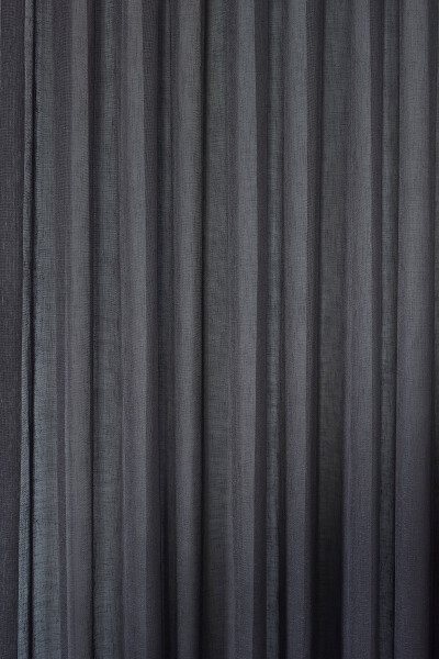 Anthracite Iron-Free Linen Plain Voile Curtain Geneva No Pleats, Twisted, Extra-thick - 7