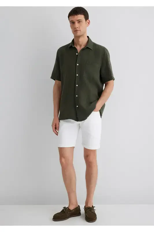 Anthracite Linen Shirt Regular Fit / Normal Cut 0 - 2