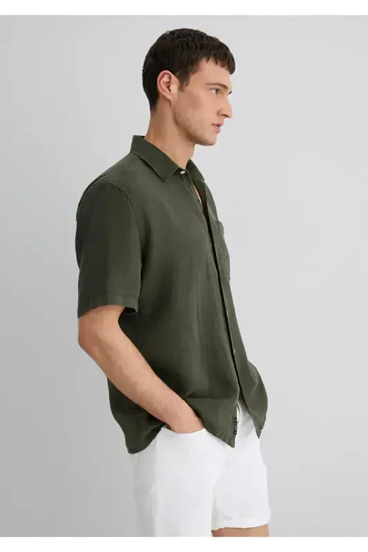 Anthracite Linen Shirt Regular Fit / Normal Cut 0 - 4