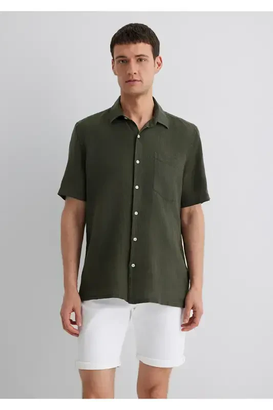 Anthracite Linen Shirt Regular Fit / Normal Cut 0 - 5