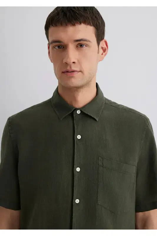 Anthracite Linen Shirt Regular Fit / Normal Cut 0 - 7