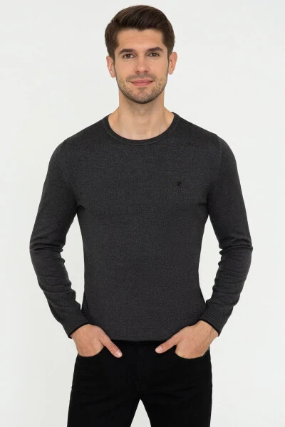 Anthracite Melange Men's Sweater - PIERRE CARDIN