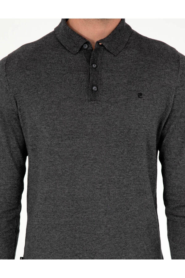 Anthracite Melange Slim Fit Basic Sweater - 6