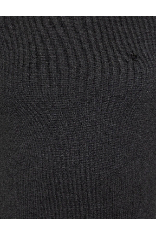 Anthracite Melange Slim Fit Crew Neck Basic Knit Sweater - 12