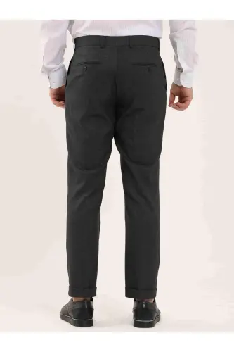 Anthracite Men's Slim Fit Herringbone Patterned Classic - 5