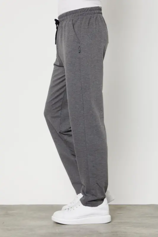 Anthracite Men's Straight Leg Relaxed Fit Sweatpants Premium Fabric-Anthracite - 2