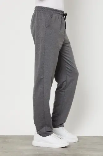 Anthracite Men's Straight Leg Relaxed Fit Sweatpants Premium Fabric-Anthracite - 3