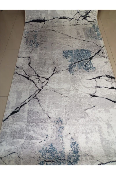 Anthracite Modern Washable Anti-slip Base All-Season Hall Bathroom Balcony Youth Room Cut Runner - ASLAN HOME