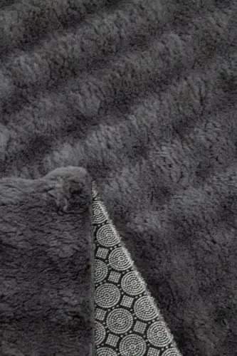Anthracite Oval Plush Embossed Non-Slip Base Dot Washable Living Room Hallway Kitchen Children's Room-Dark Gray - VILA NOVA HOME (1)
